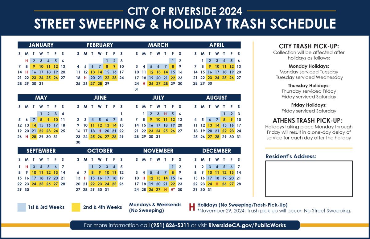 City Of Riverside Trash Holiday 2024 Schedule Susie Ethelind